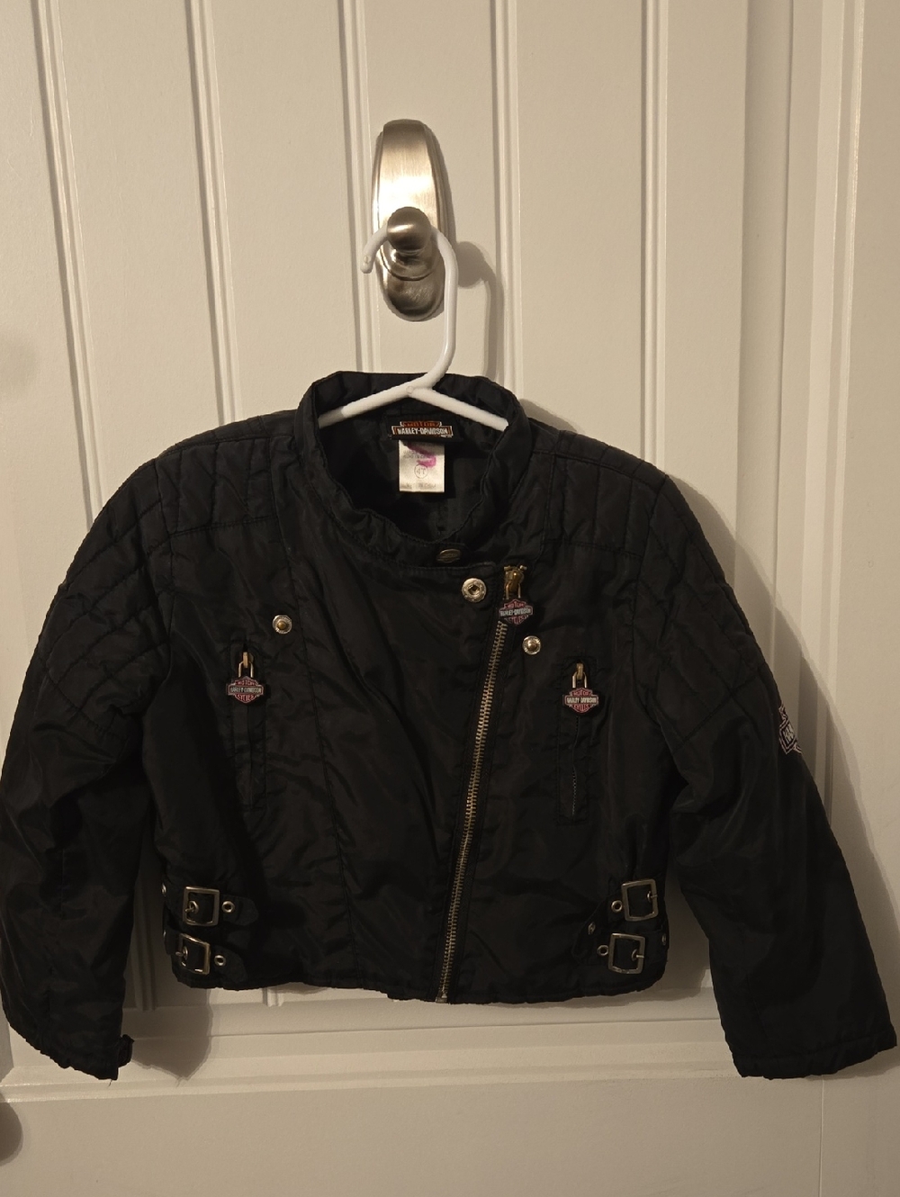 Harley-Davidson Black Quilted Kids Puffer Biker Jacket